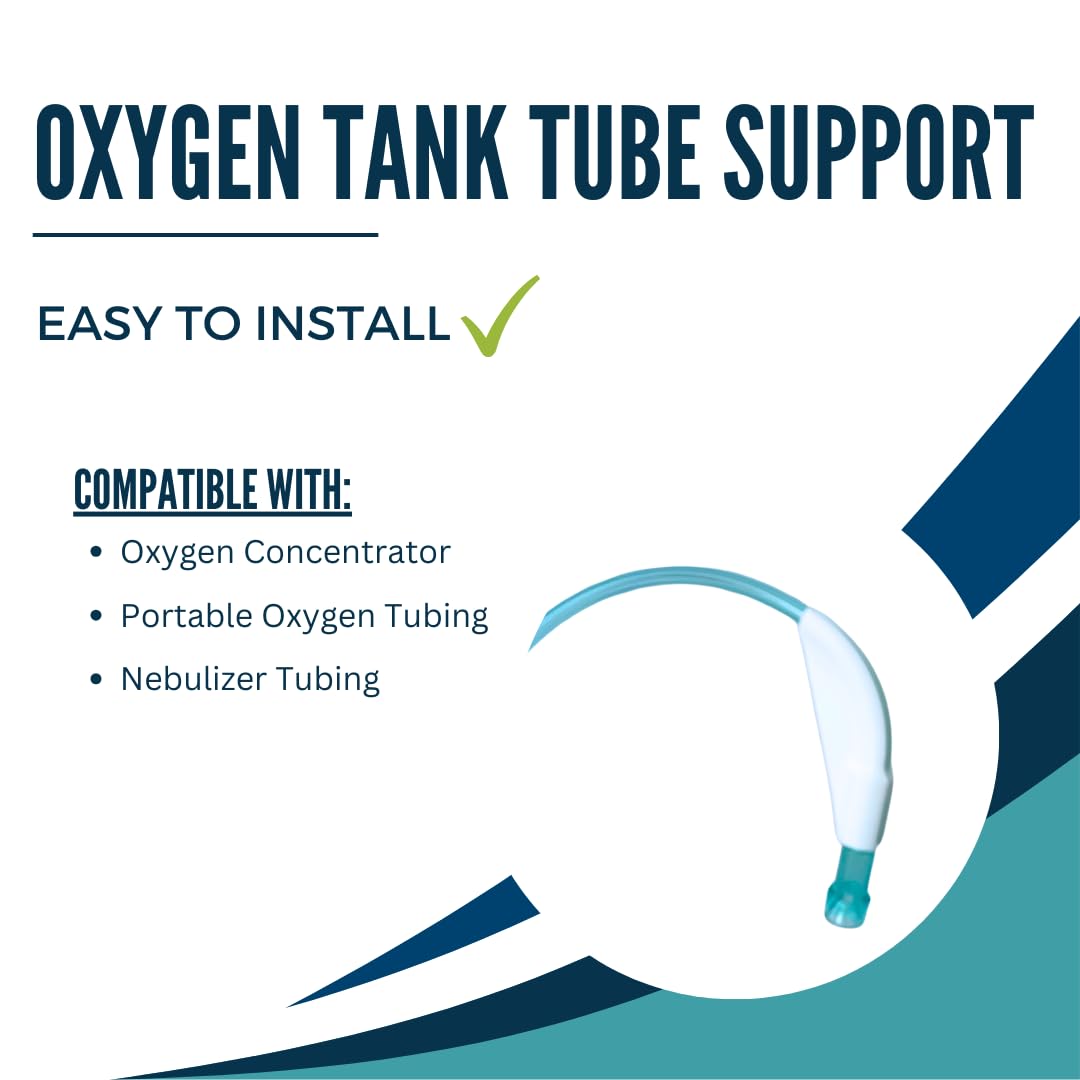 Holder for Oxygen Hose Nebulizer Tubing | Keep Oxygen Hose from Kinking | Easily & Securely Attach to Oxygen Tubing | Made in USA 2 Pack White