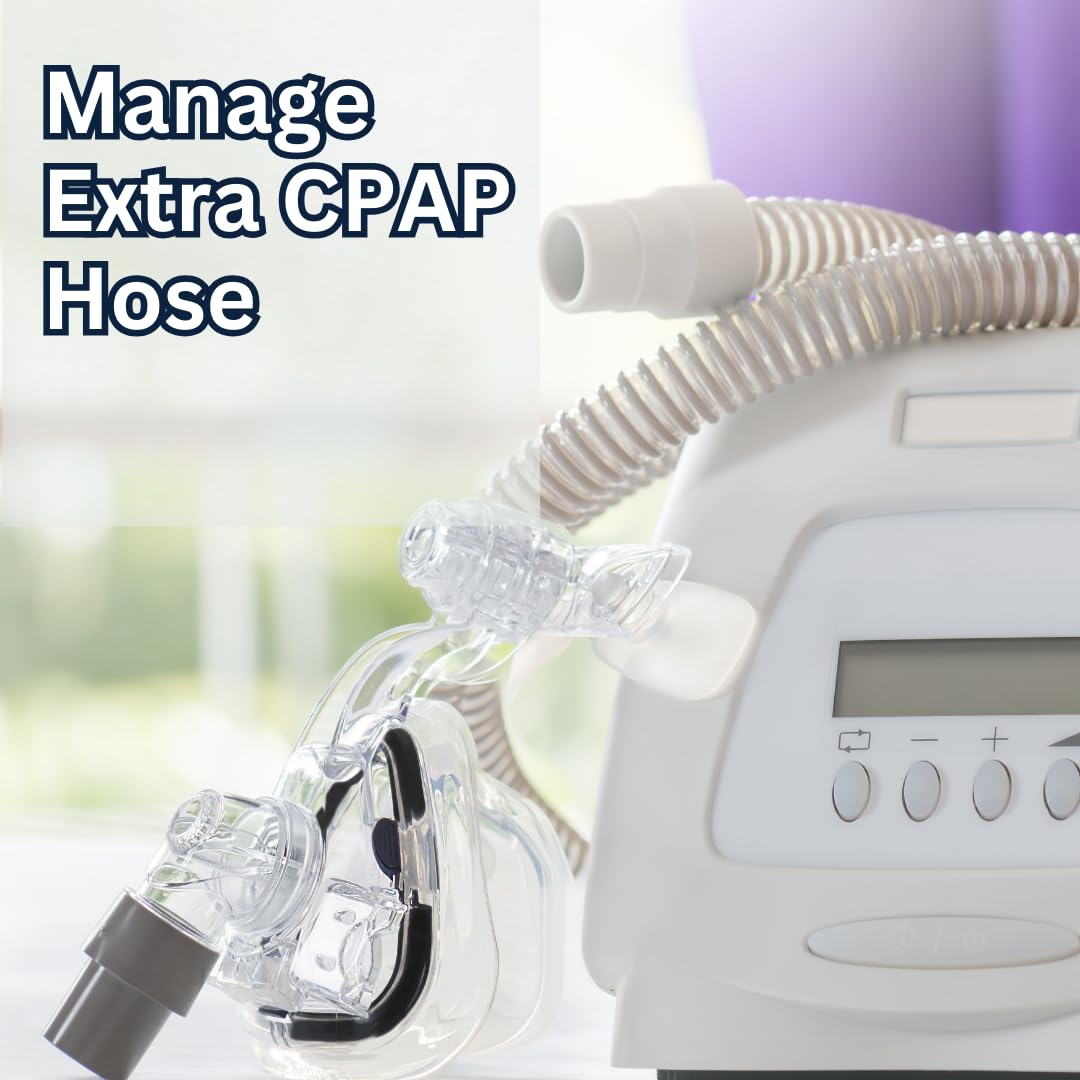 Hose Hanger for CPAP Mask Hook & Tubing | Anti-Slip CPAP Hose Organizer Plus Screw or Adhesive Feature for Better Stability | Prevents Hose Tangle for Better Sleep | Made in USA