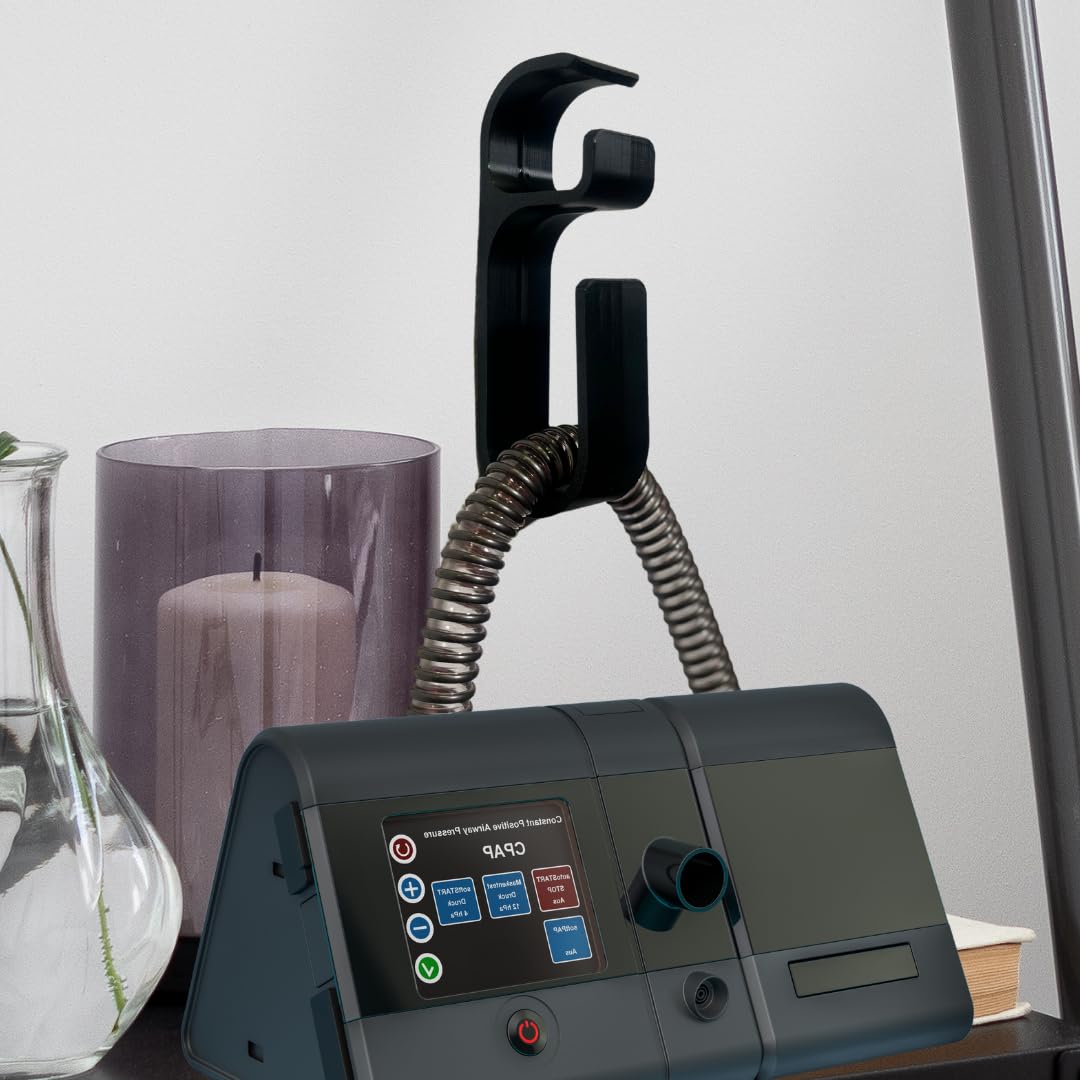 Hose Hanger for CPAP Mask Hook & Tubing | Anti-Slip CPAP Hose Organizer Plus Screw or Adhesive Feature for Better Stability | Prevents Hose Tangle for Better Sleep | Made in USA