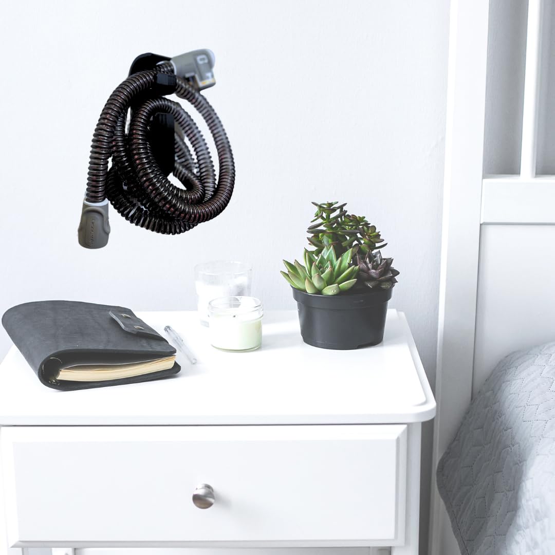 Hose Hanger for CPAP Mask Hook & Tubing | Anti-Slip CPAP Hose Organizer Plus Screw or Adhesive Feature for Better Stability | Prevents Hose Tangle for Better Sleep | Made in USA