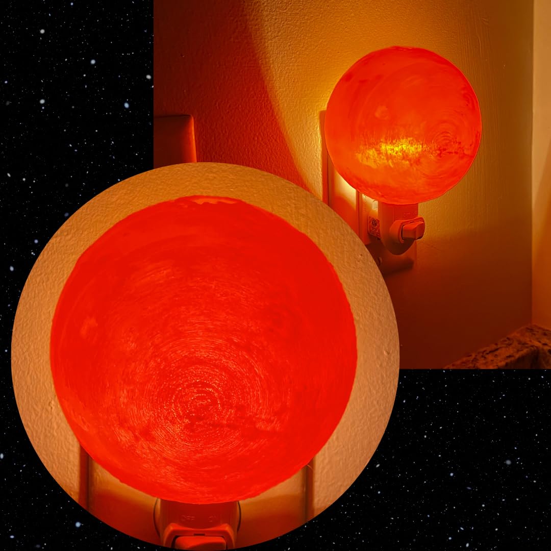 Chatelet Planet Night Light | Translucent Night Light with Accurate Planet Geography | 4" Lithophane Planet Night Lights Perfect for Bedrooms | Made in USA