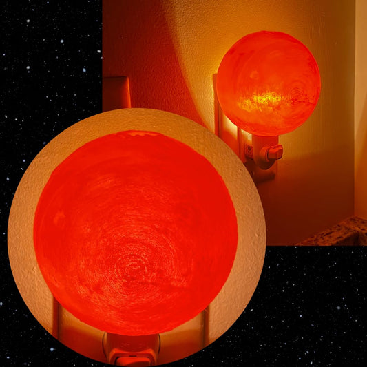 Chatelet Planet Night Light | Translucent Night Light with Accurate Planet Geography | 4" Lithophane Planet Night Lights Perfect for Bedrooms | Made in USA
