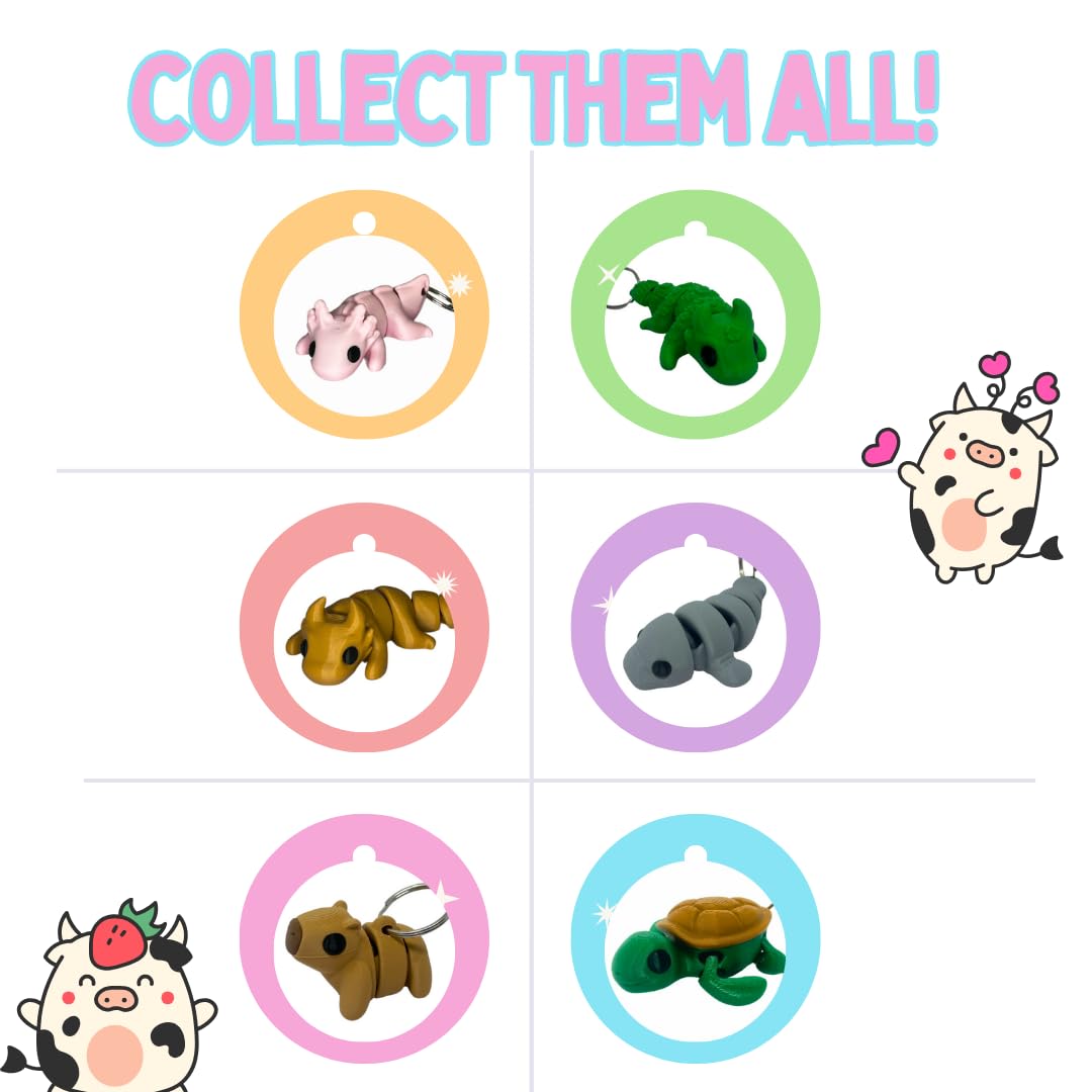 Articulated Animal Keychain Fidget Toy | Fun & Unique Key Chain Fidget Toy Figurines| Made in USA