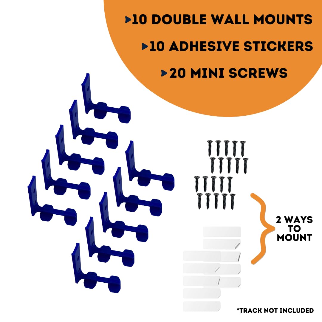 Racetrack Wall Connectors Compatible with Hot Wheels Tracks | Screw in or Adhesive Version | Create Epic RaceTracks | Made in USA