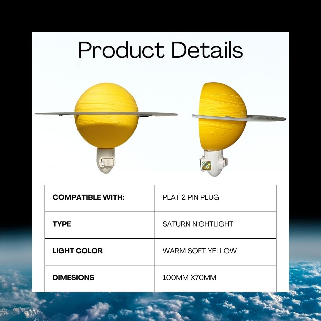 Chatelet Planet Night Light | Translucent Night Light with Accurate Planet Geography | 4" Lithophane Planet Night Lights Perfect for Bedrooms | Made in USA