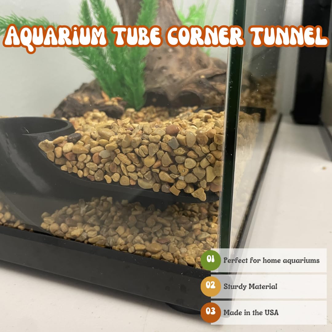 Chatelet REEFSHAPE Aquarium Corner Tube Viewing Tunnel | Fish, Shrimp, Loaches Hideout for Aquariums | Unique Underground Tube Viewing Tunnel | Made in USA