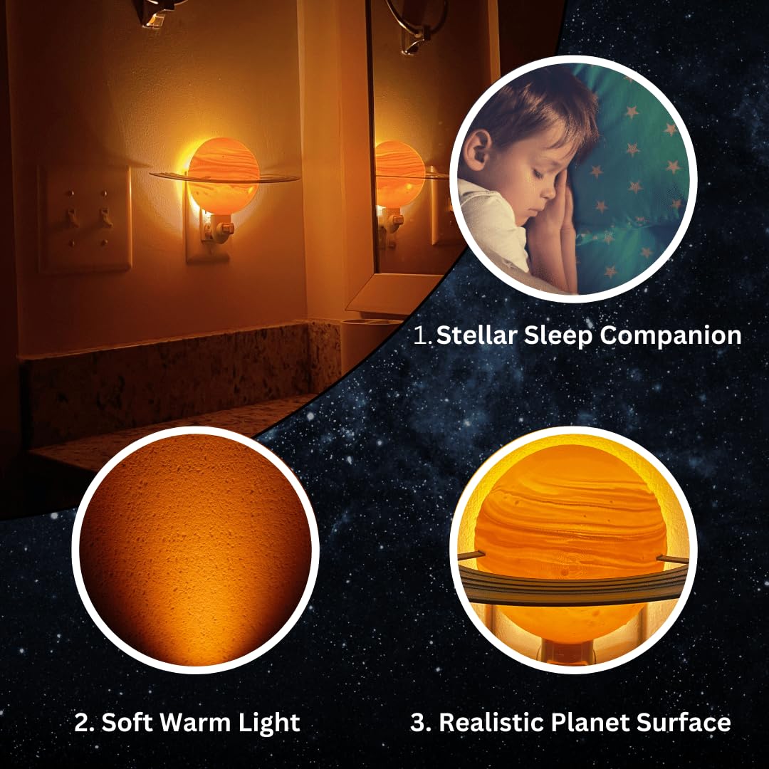 Chatelet Planet Night Light | Translucent Night Light with Accurate Planet Geography | 4" Lithophane Planet Night Lights Perfect for Bedrooms | Made in USA