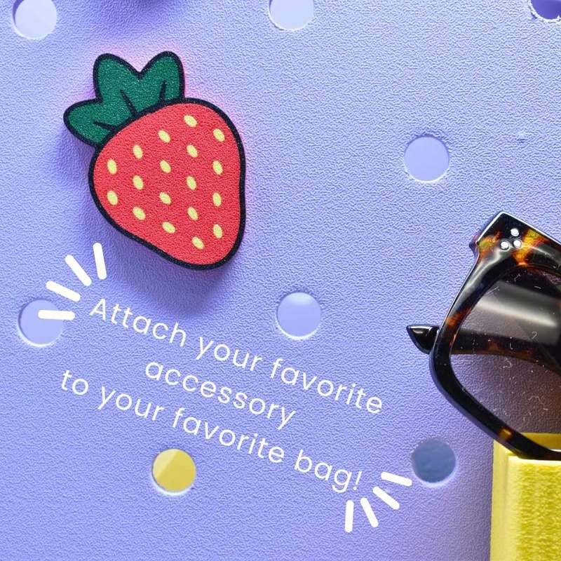 FRESHe Baglets - Strawberry Charm - Decorative Charms for Tote Bags - Compatible with Bogg Bags, Simply Southern and other Tote Bags