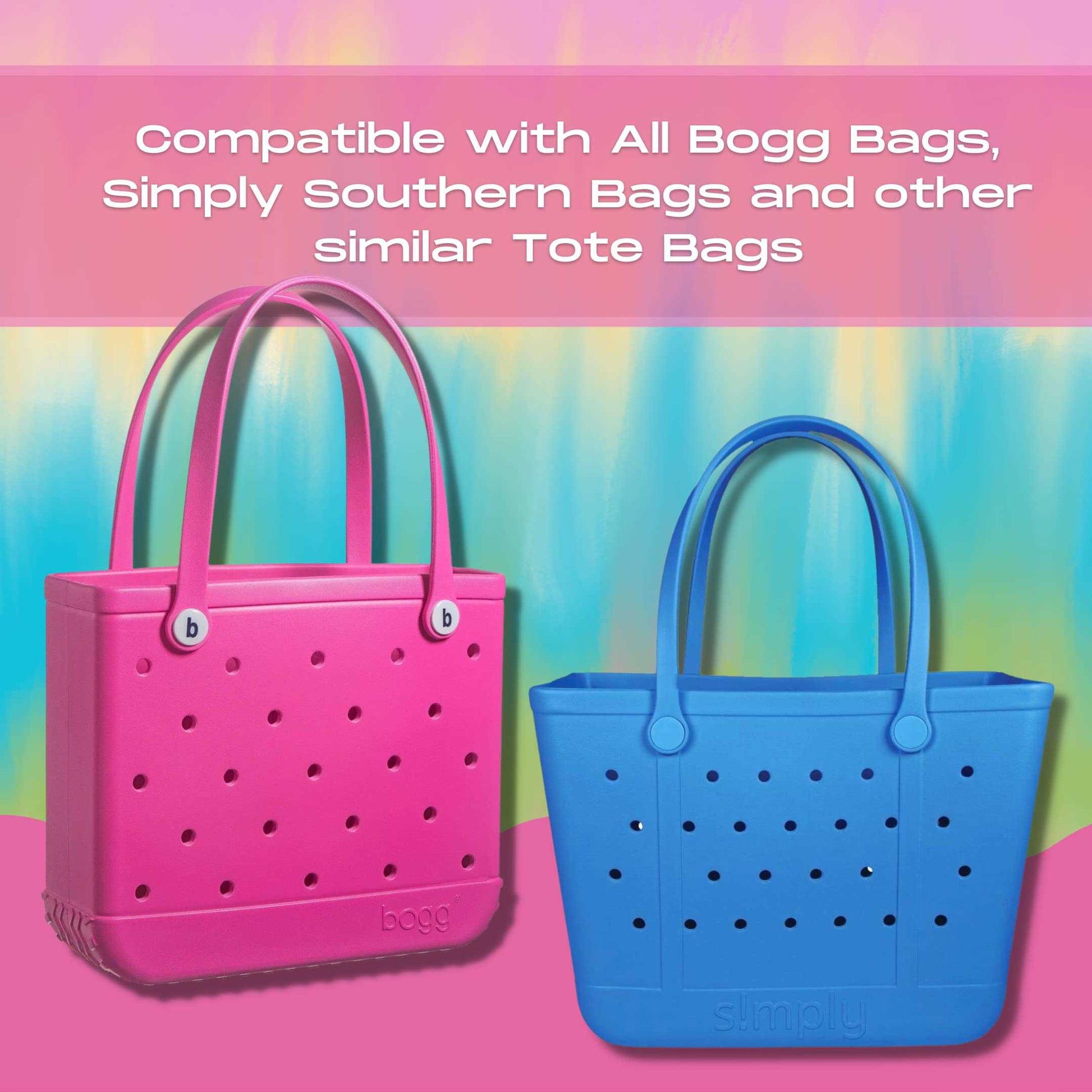 BOGLETS - Symbols and Shapes Charms - Decorative Charms Compatible with Bogg Bags, Simply Southern & Other Tote Bags.
