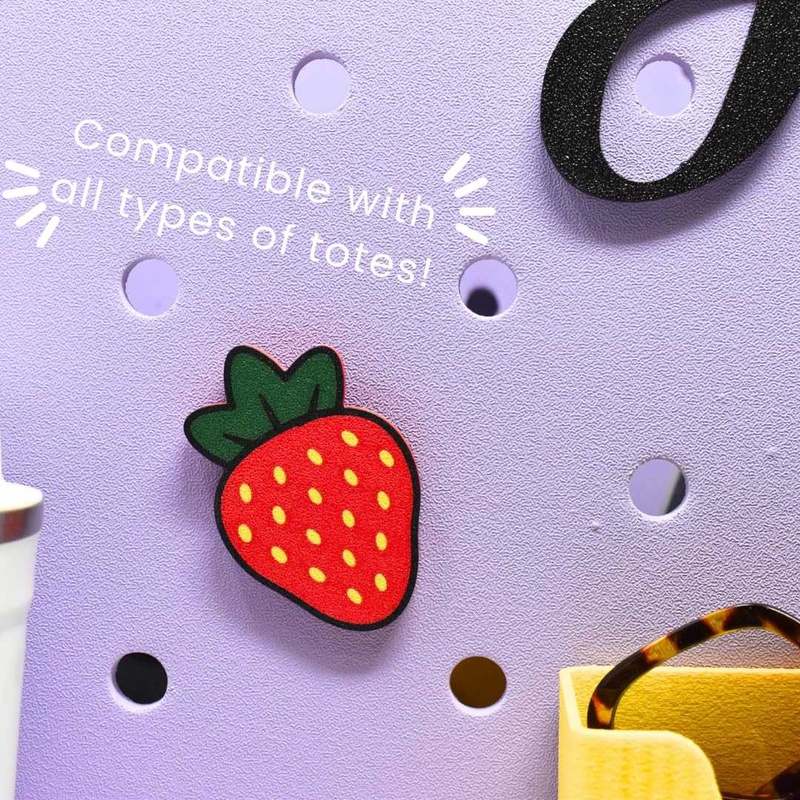 FRESHe Baglets - Strawberry Charm - Decorative Charms for Tote Bags - Compatible with Bogg Bags, Simply Southern and other Tote Bags