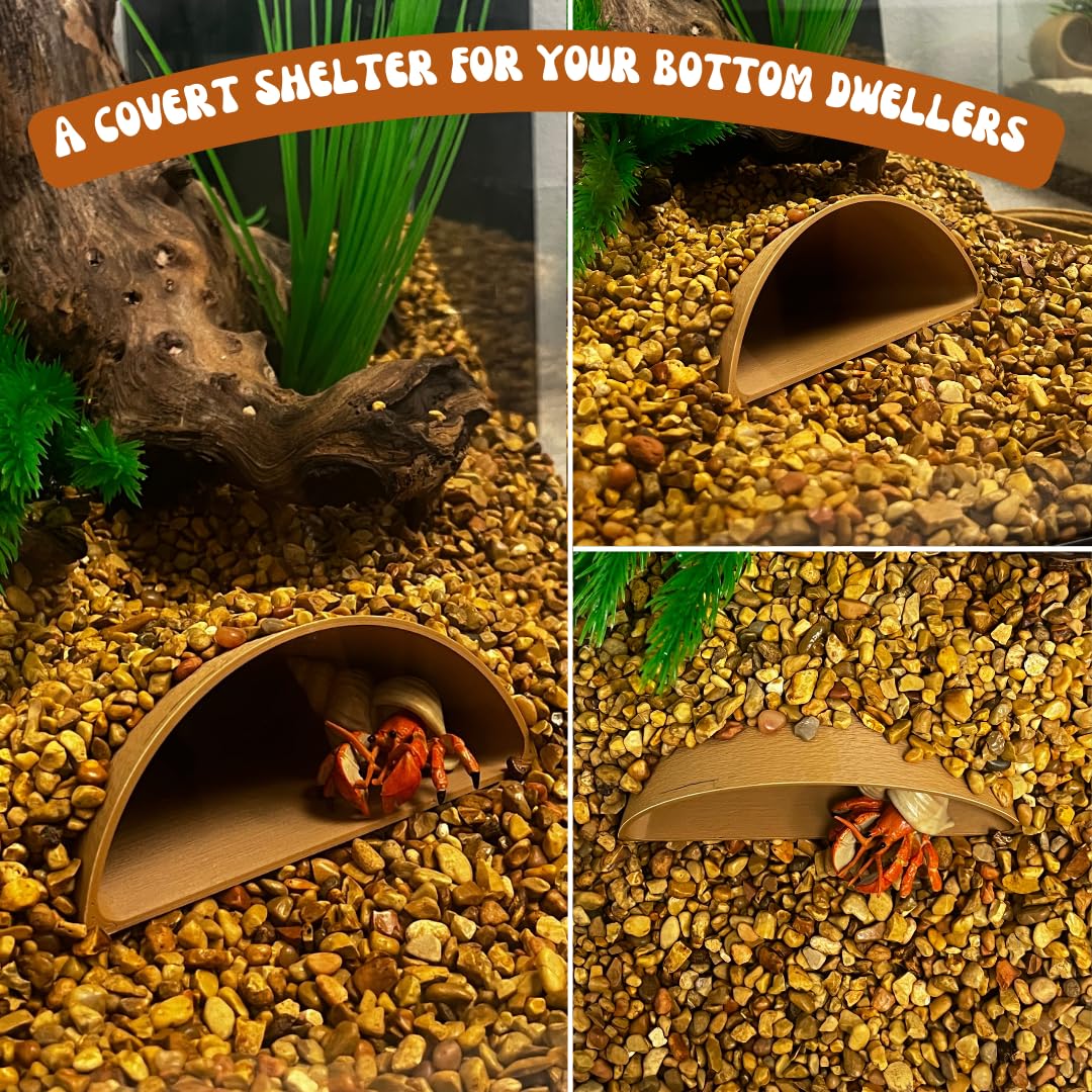 REEFSHAPE Aquarium or Terrarium Pocket Cave | Minimalist Shelter Cave for Fish, Shrimp, Reptiles, Amphibians, & More! | Made in USA