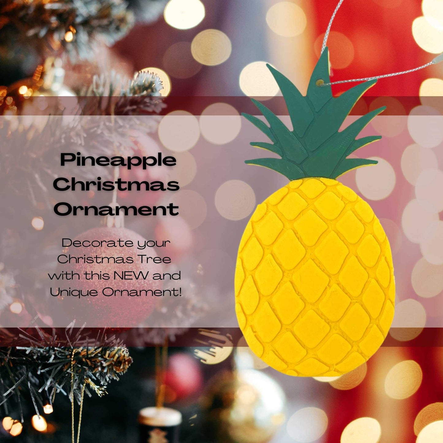 Pineapple Christmas Ornament - Decorative Holiday Ornament - Made in the USA