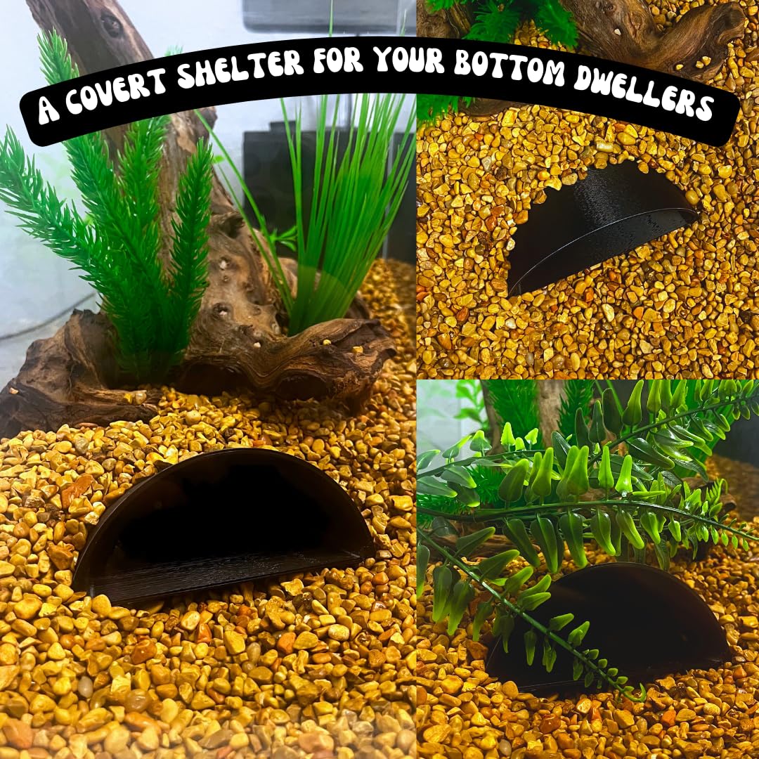 REEFSHAPE Aquarium or Terrarium Pocket Cave | Minimalist Shelter Cave for Fish, Shrimp, Reptiles, Amphibians, & More! | Made in USA