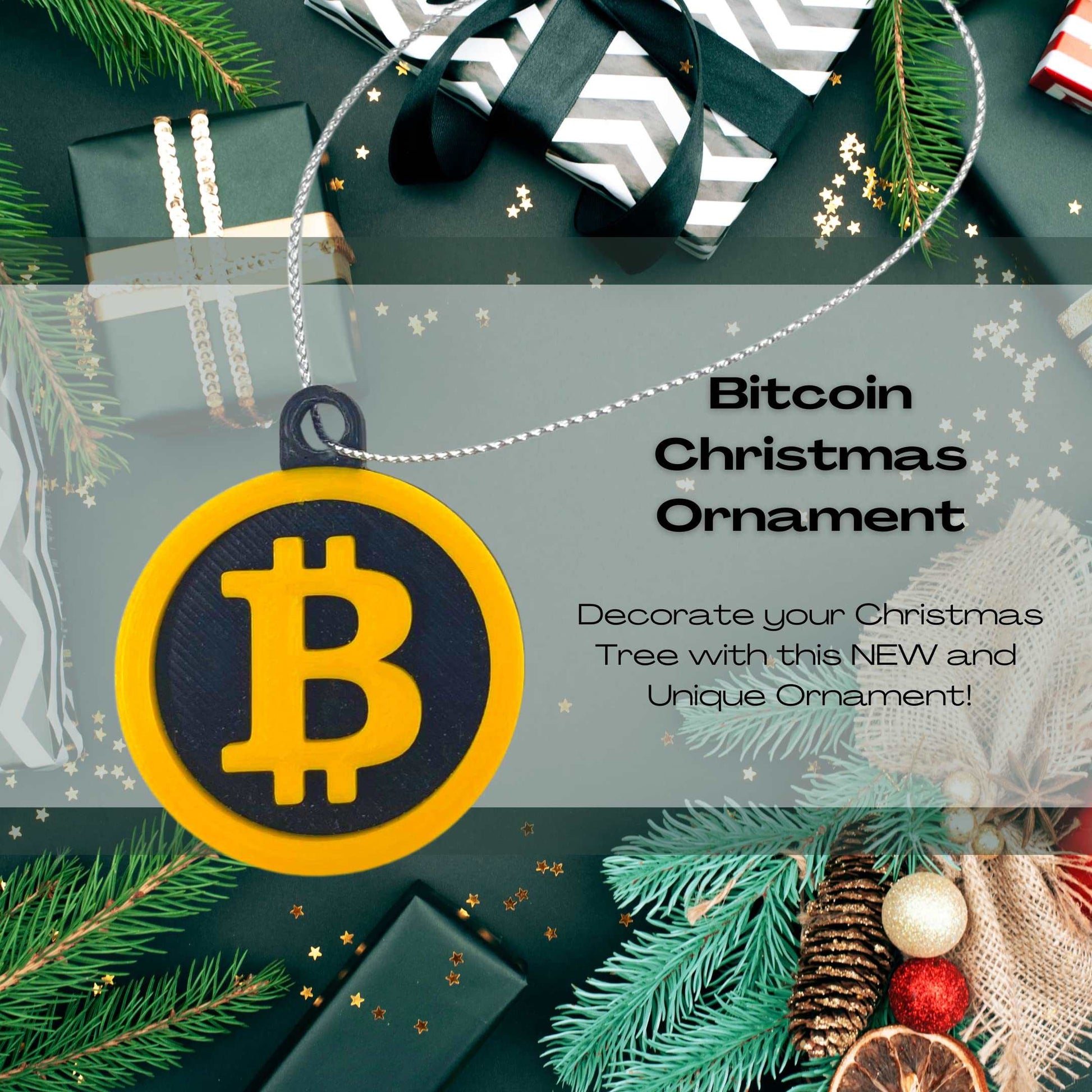 Bitcoin Christmas Ornament - Perfect for Cryptocurrency Fans - Decorative Holiday Ornament - Made in The USA