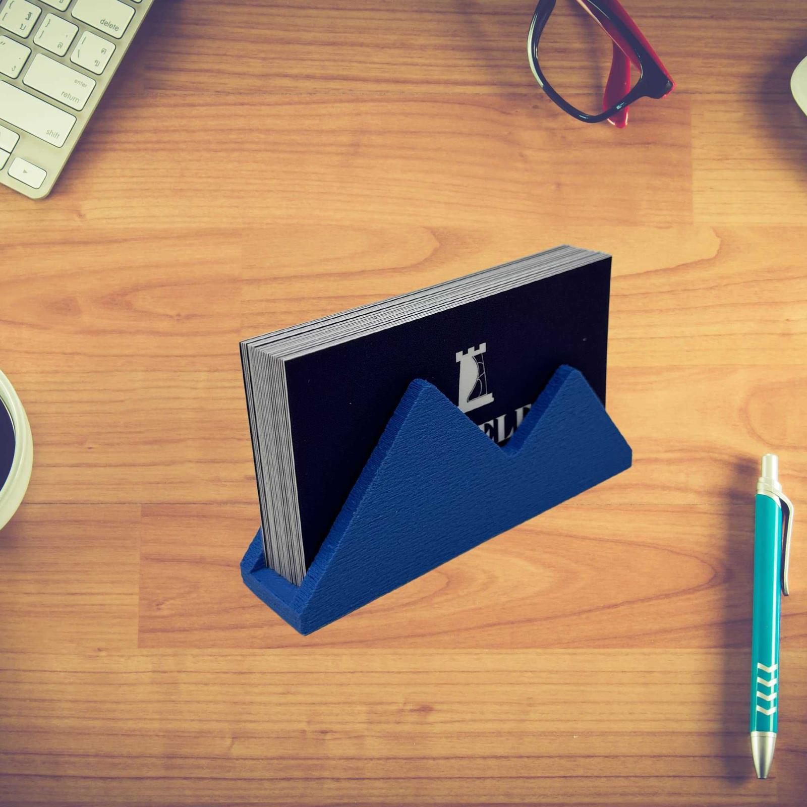 Mountain Silhouette Design Business Card Holder Display | Stylishly Display Business Cards & Decorate Office Desks