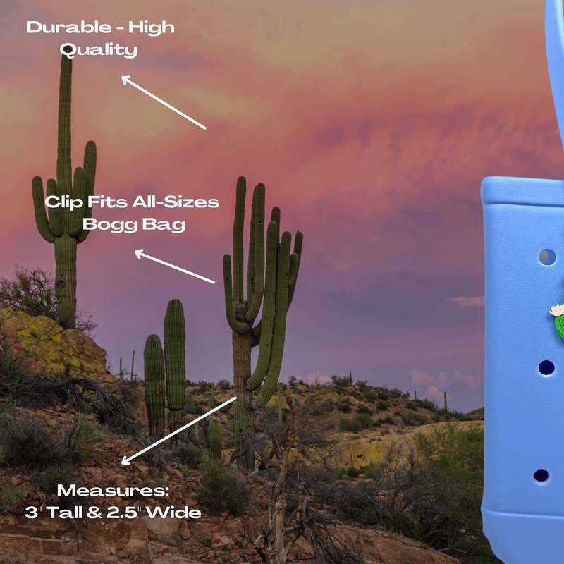 Boglets - Cactus Charm - Compatible with Bogg Bag, Simply Southern & other Tote Bags - Decorative Accessories & Charms - Made in USA