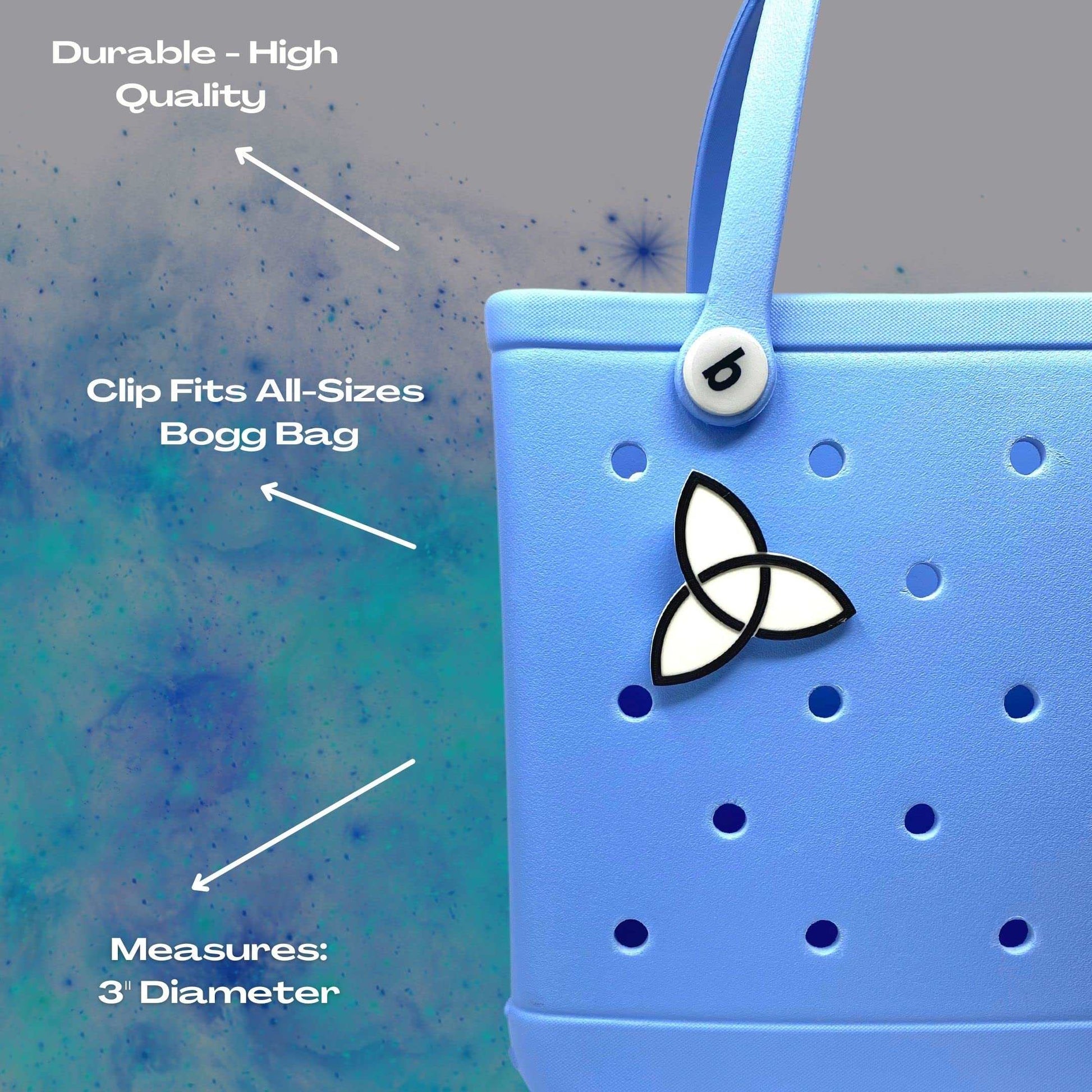 BOGLETS -Triquetra Charm Compatible with Bogg Bags, Simply Southern and Other Similar Tote Bags.