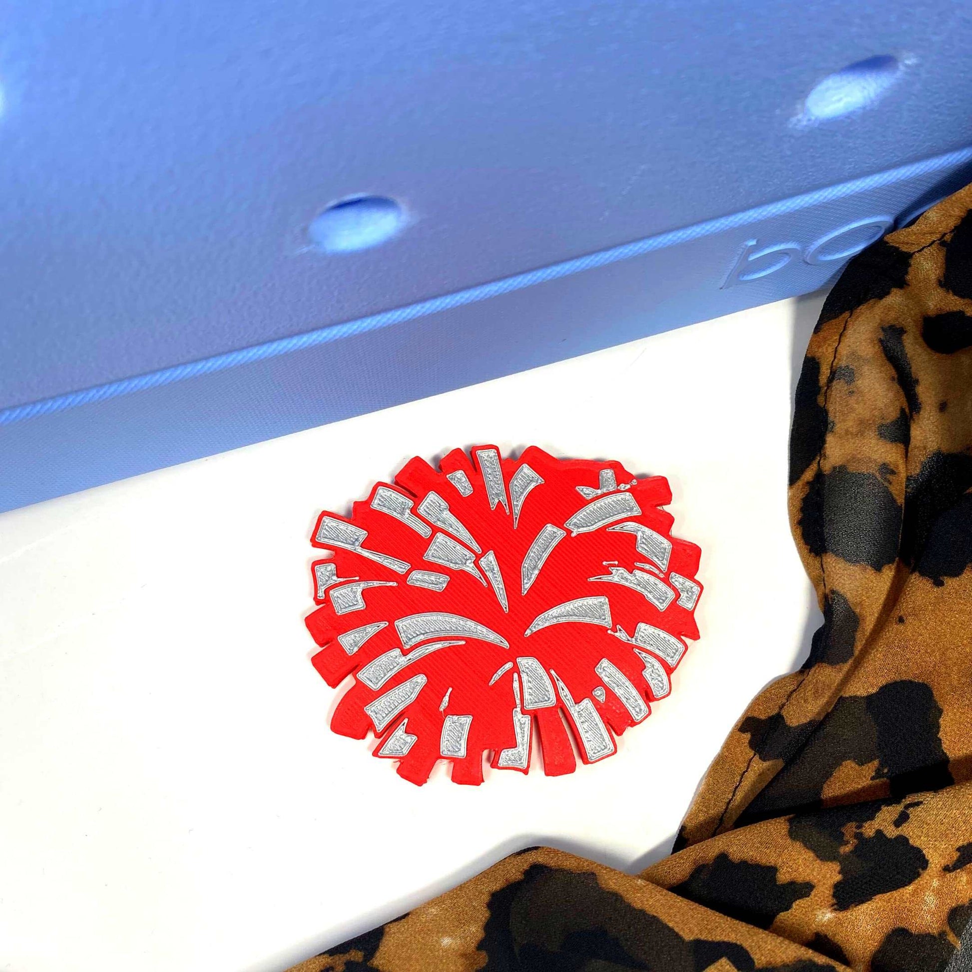 BOGLETS - Cheerleading Charm Compatible with Bogg Bags - Decorative Charm for Bogg Bags & Other Tote Bags Red Pom Pom