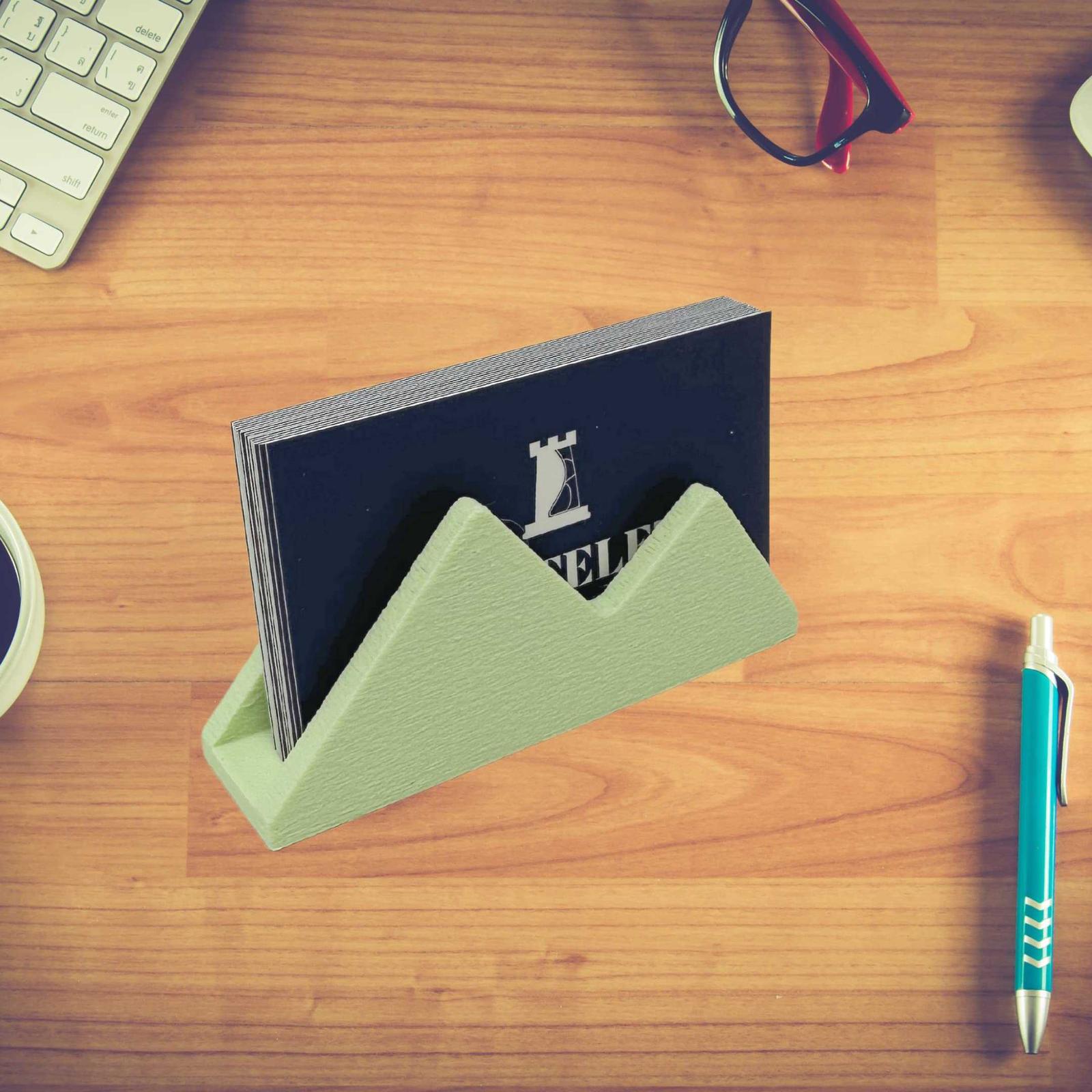 Mountain Silhouette Design Business Card Holder Display | Stylishly Display Business Cards & Decorate Office Desks