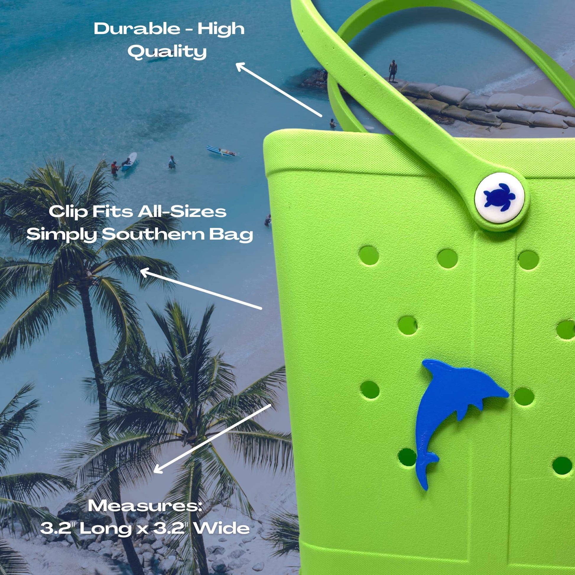 BOGLETS - Simply Southern BEACH Charm Accessories - Decorative Charms perfect for your Tote Bag. - Multiple Charms