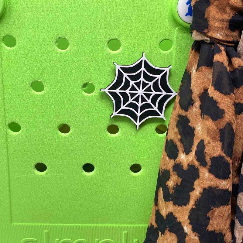 BOGLETS - Halloween Spider Web Charm Compatible with Bogg Bags, Simply Southern and Other Similar Tote Bags.