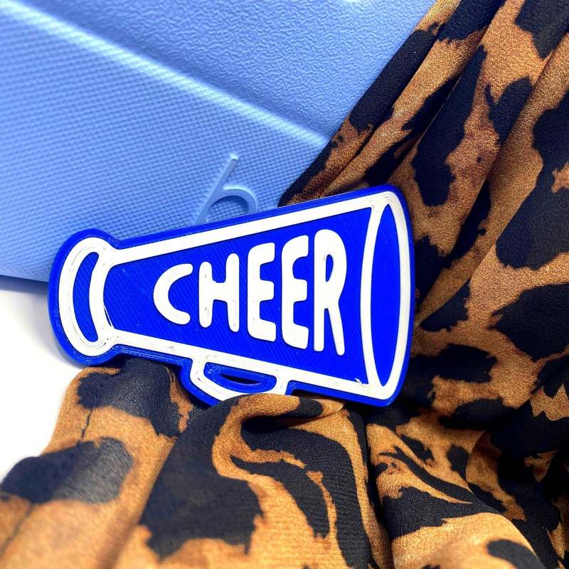 BOGLETS - Cheerleading Charm Compatible with Bogg Bags - Decorative Charm for Bogg Bags & Other Tote Bags Blue Megaphone