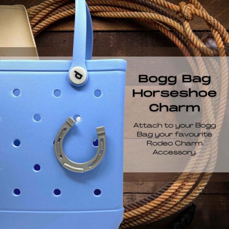BOGLETS - Horseshoe Charm Compatible with Bogg Bags, Simply Southern Bags, and Other Similar Beach Tote Bags