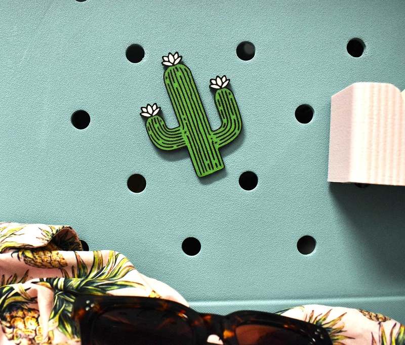 Boglets - Cactus Charm - Compatible with Bogg Bag, Simply Southern & other Tote Bags - Decorative Accessories & Charms - Made in USA