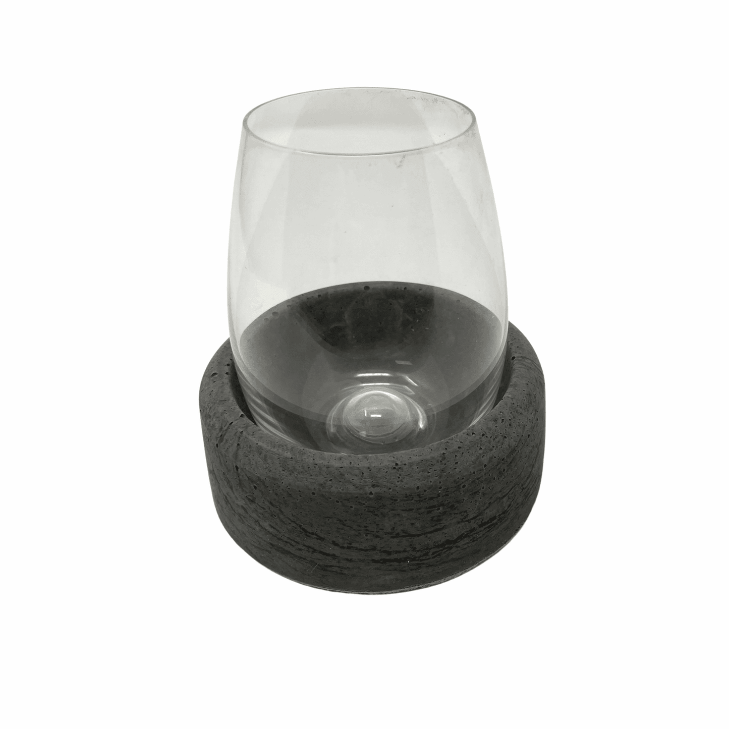 Concrete Stemless Wine Glass Holder & Chiller - Prevents Wine from Tipping Over - Store in Freezer to Keep Wine Chilled