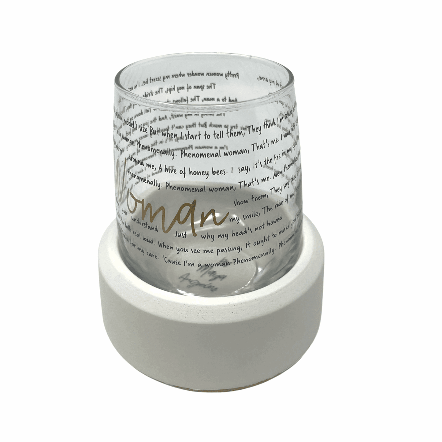 Concrete Stemless Wine Glass Holder & Chiller - Prevents Wine from Tipping Over - Store in Freezer to Keep Wine Chilled