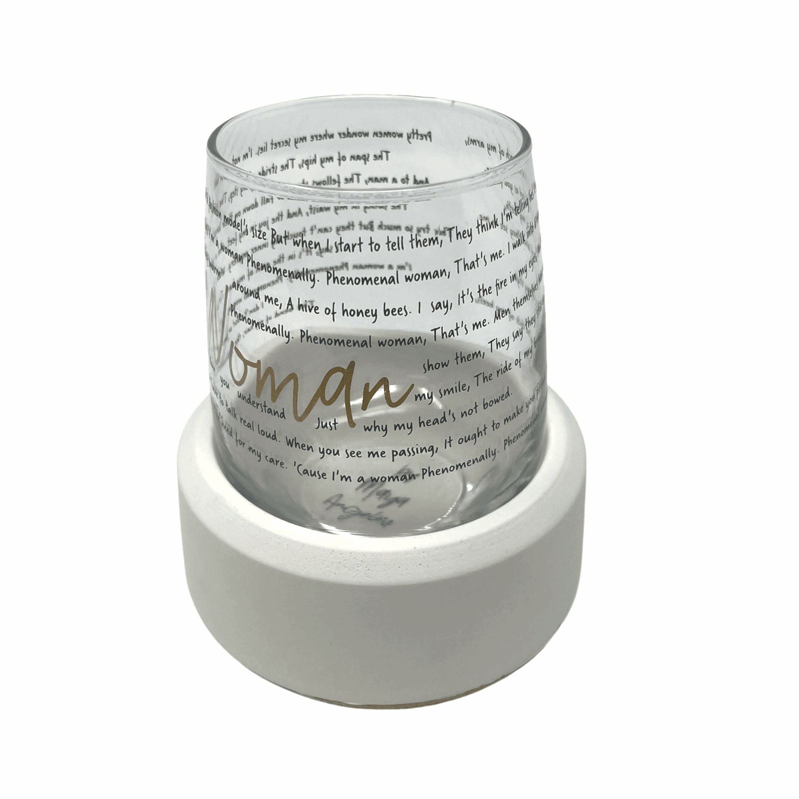 Concrete Stemless Wine Glass Holder & Chiller - Prevents Wine from Tipping Over - Store in Freezer to Keep Wine Chilled