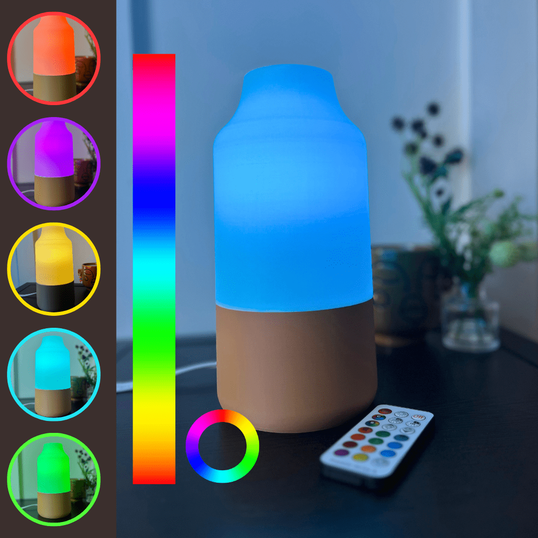 The Karl Lamp | Premium Collection Lamp | 10" x 4" Color Changing Ambience Light Perfect for End Tables & Bedrooms