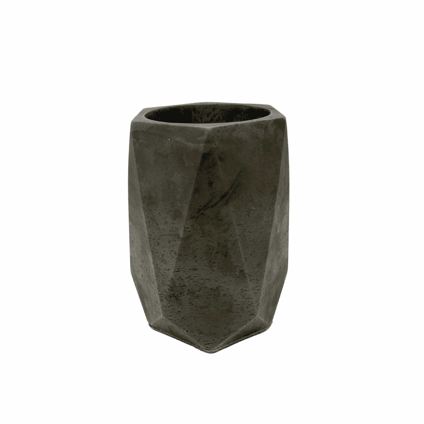 Chatelet Concrete Makeup Brush Holder Organizer | Geometric Design Bathroom Vase Perfect for Makeup Brushes, Utensils, or Toothbrushes