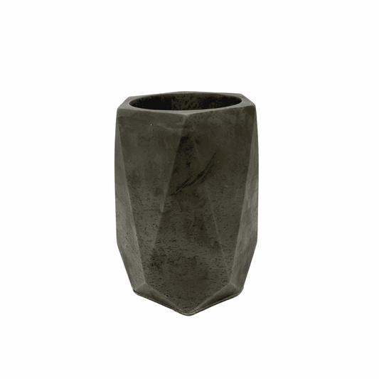 Chatelet Concrete Makeup Brush Holder Organizer | Geometric Design Bathroom Vase Perfect for Makeup Brushes, Utensils, or Toothbrushes
