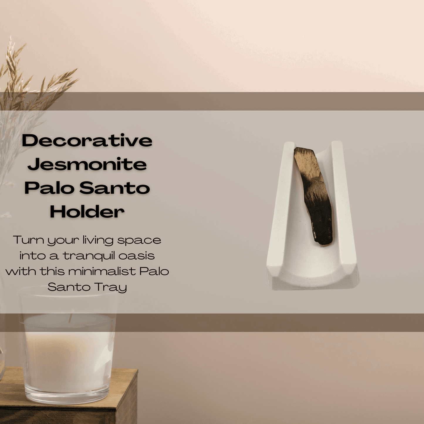 White Jesmonite Palo Santo Holder | Decorative Incense Burner Holder | Minimalist Design & Fire Resistant Material