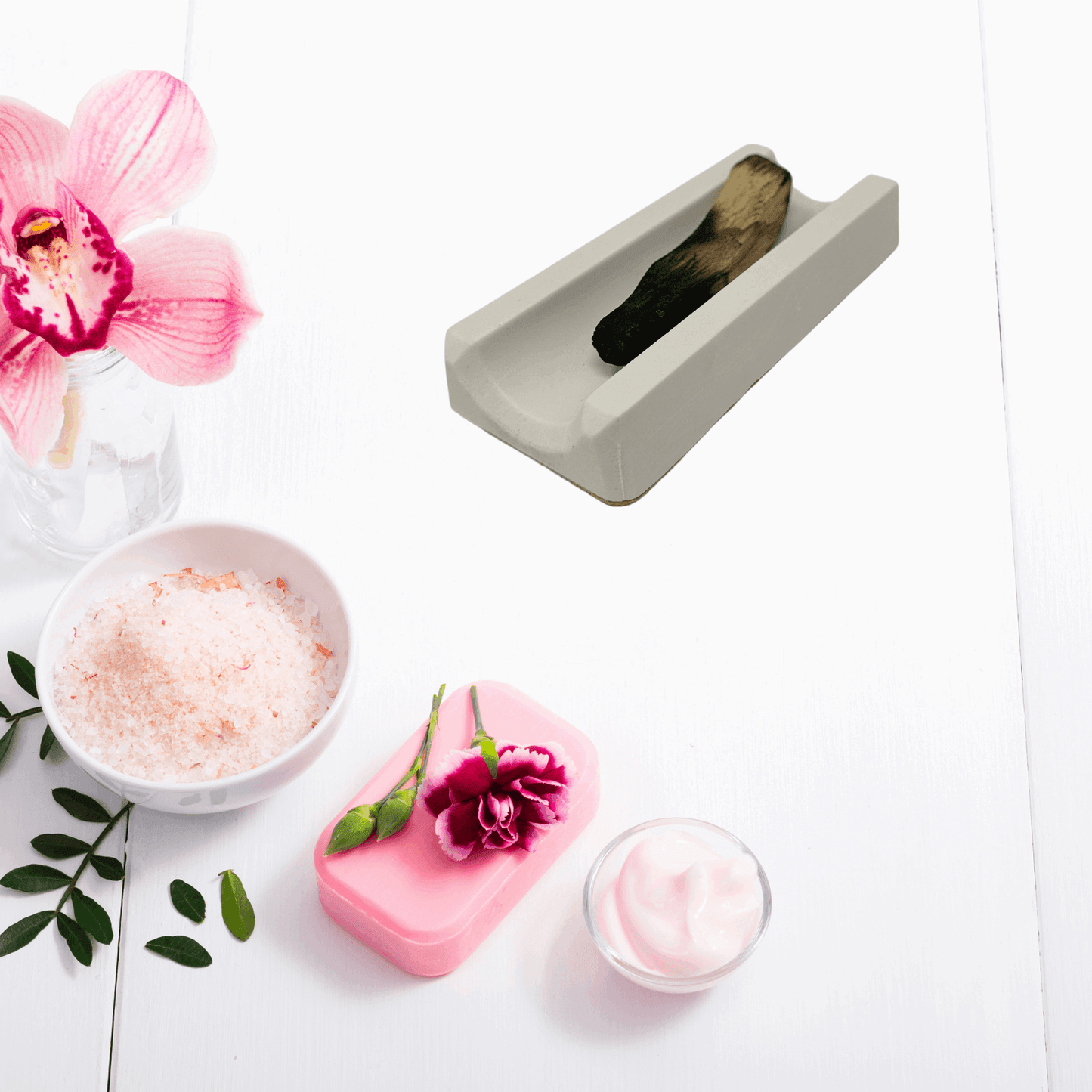 White Jesmonite Palo Santo Holder | Decorative Incense Burner Holder | Minimalist Design & Fire Resistant Material