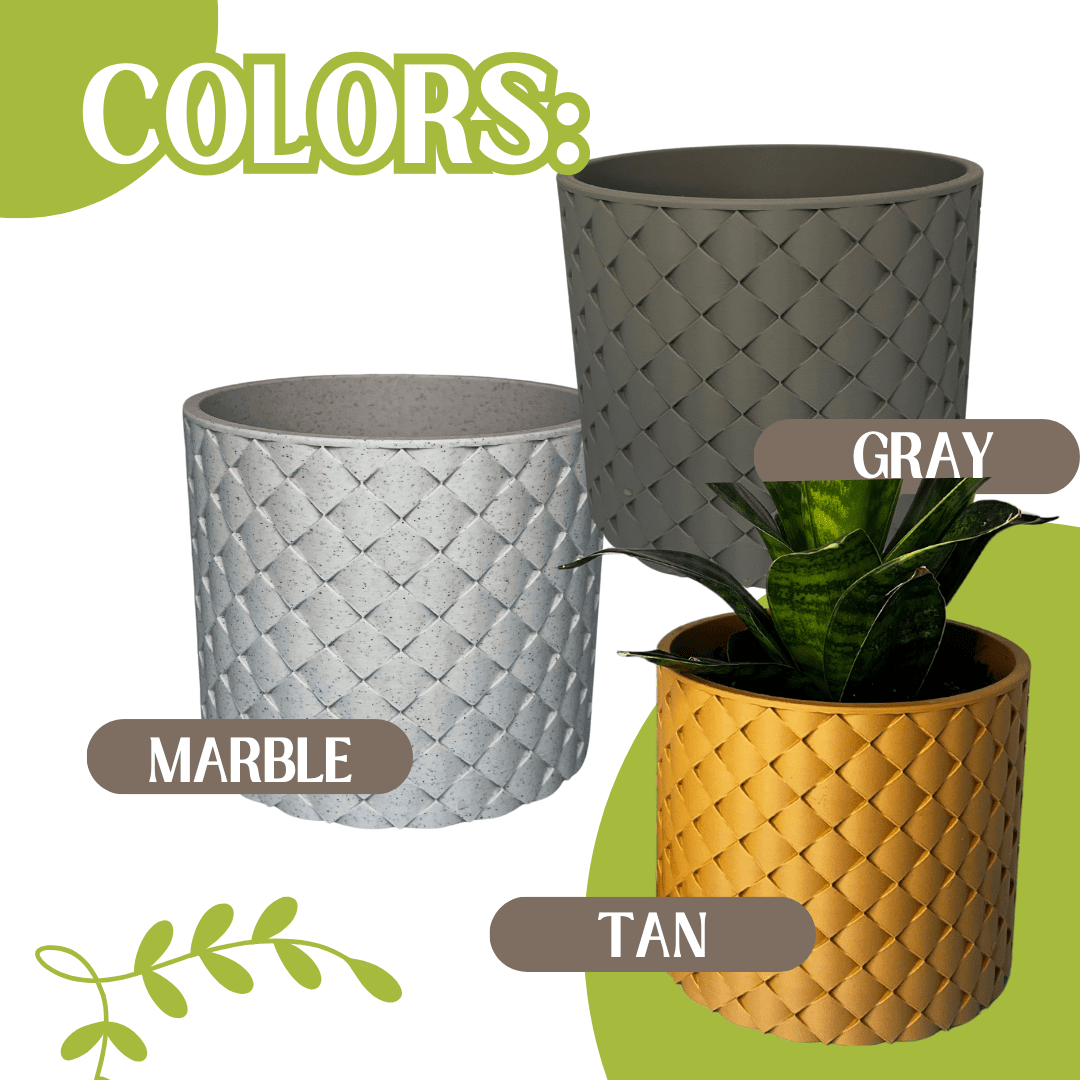 Quilted Design Wall Planter with Hidden Drip Tray | Wall Planter with Mounting Kit | Premium Collection Quilted Design