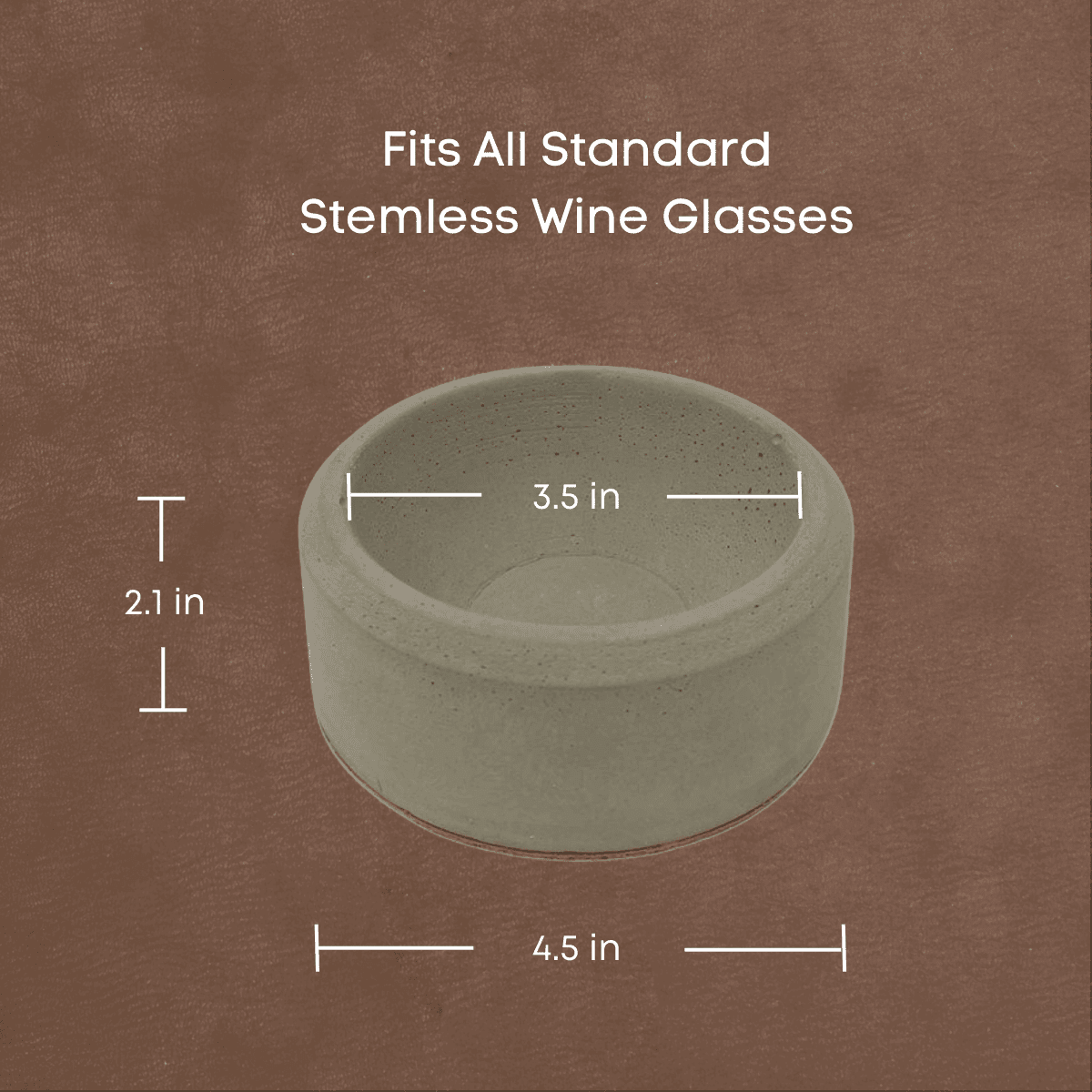 Concrete Stemless Wine Glass Holder & Chiller - Prevents Wine from Tipping Over - Store in Freezer to Keep Wine Chilled