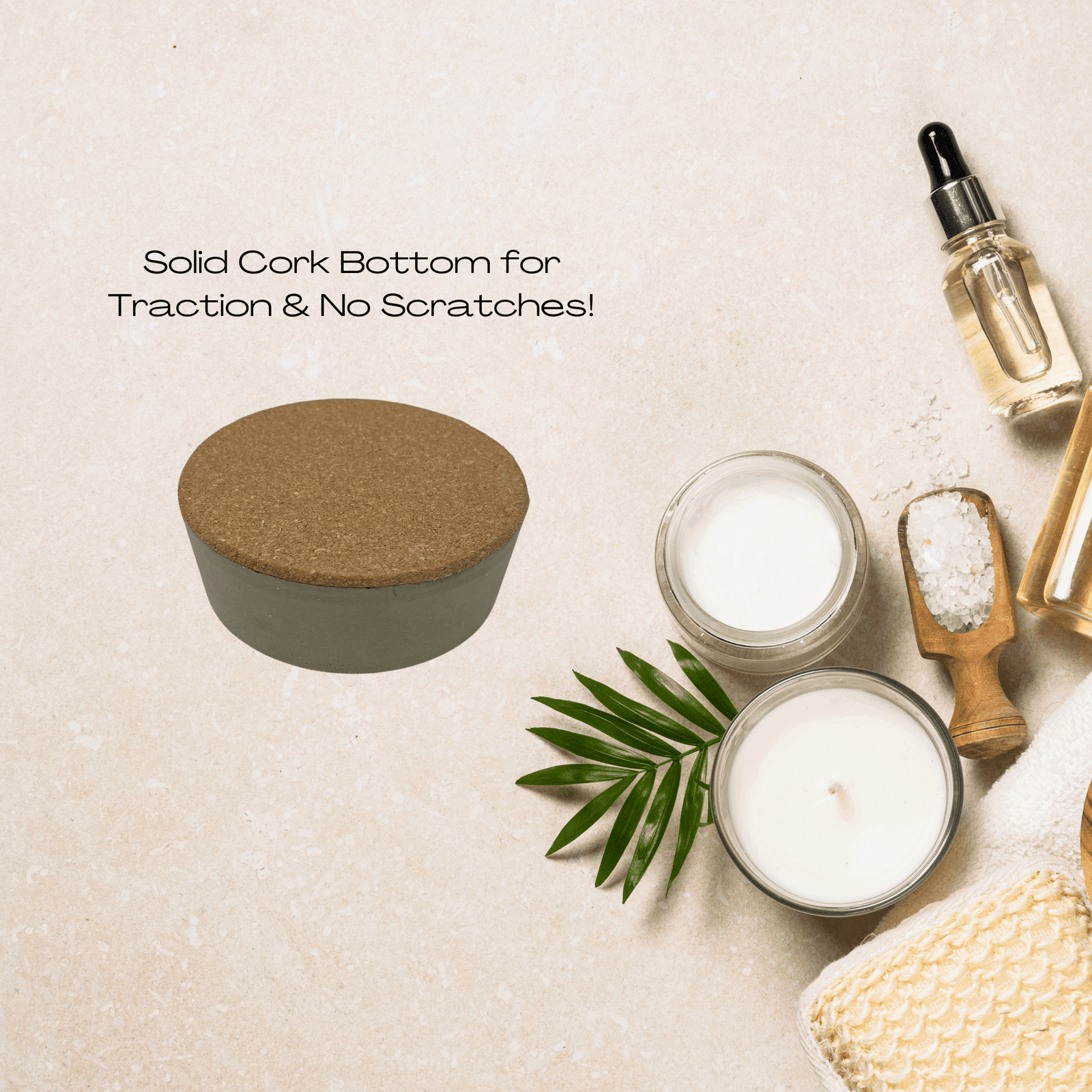 Concrete Stemless Wine Glass Holder & Chiller - Prevents Wine from Tipping Over - Store in Freezer to Keep Wine Chilled