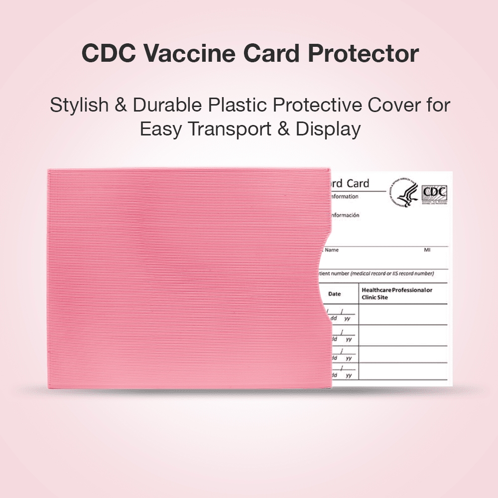 Pink Protective Sleeve for Vaccine Cards - Stylish & Durable Plastic Protective Cover for Easy Transport & Display - Made in USA