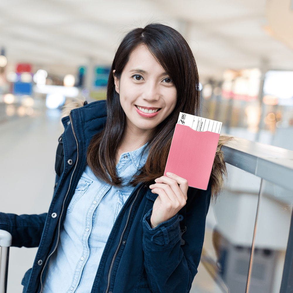 Pink Protective Sleeve for Vaccine Cards - Stylish & Durable Plastic Protective Cover for Easy Transport & Display - Made in USA