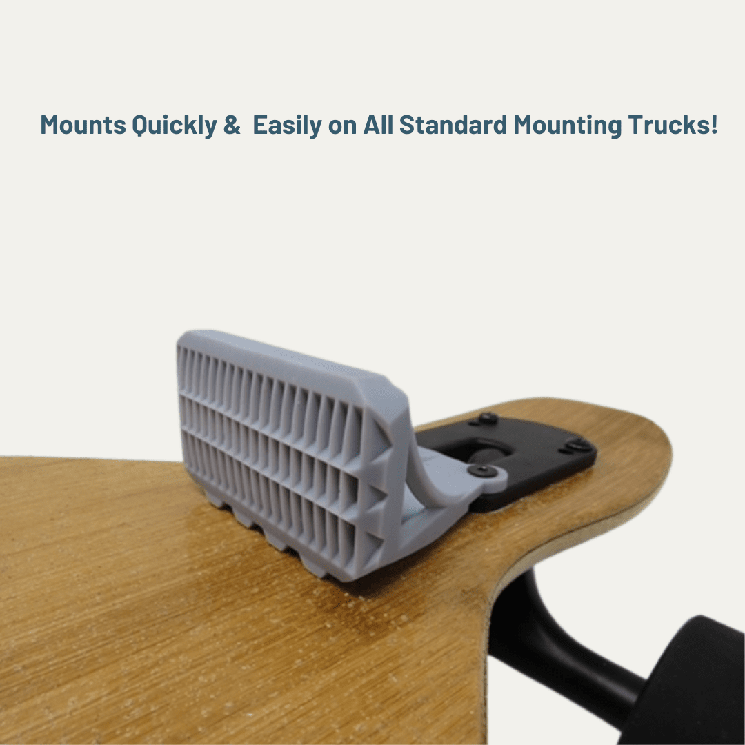 Longboard or Electric Skateboard Foot Stop - Improved Traction, Balance, and Control for The Serious Longboarder or E-Skater - Greater Control Going Down Hills, Making Turns, and Maintaining Balance