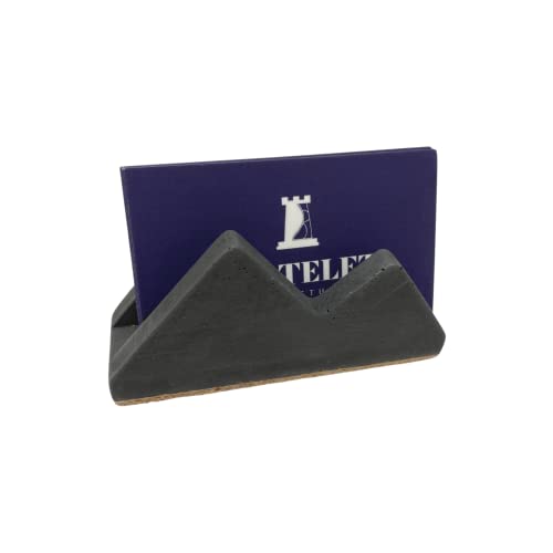 Concrete Mountain Silhouette Design Business Card Holder Display | Stylishly Display Business Cards & Decorate Office Desks | Made in USA