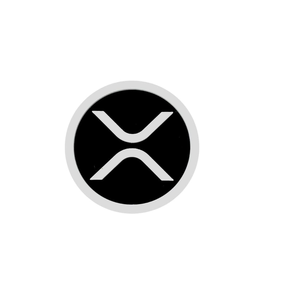 Ripple XRP Cryptocurrency Logo Magnet - Black & White - Decorative Fridge Magnet - Perfect for Cryptocurrency XRP Token Fans! Made in The USA