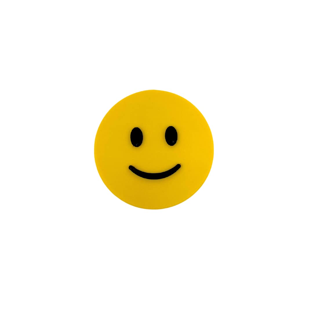 Emoji Smiley Face - Decorative Standalone Ideogram - Black and Yellow - Made in USA