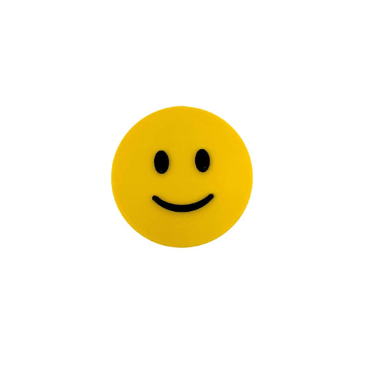 Emoji Smiley Face - Decorative Standalone Ideogram - Black and Yellow - Made in USA