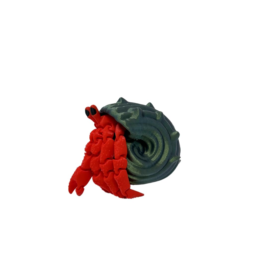 Articulated Hermit Crab Fidget Toy | Flexible Toy or Unique Display 3D Printed | Made in USA