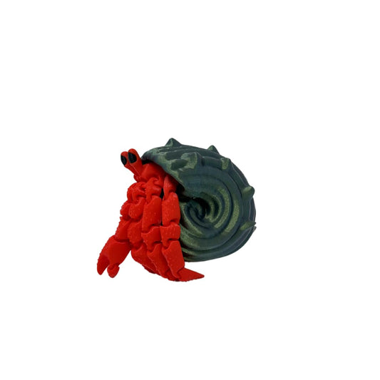 Articulated Hermit Crab Fidget Toy | Flexible Toy or Unique Display 3D Printed | Made in USA