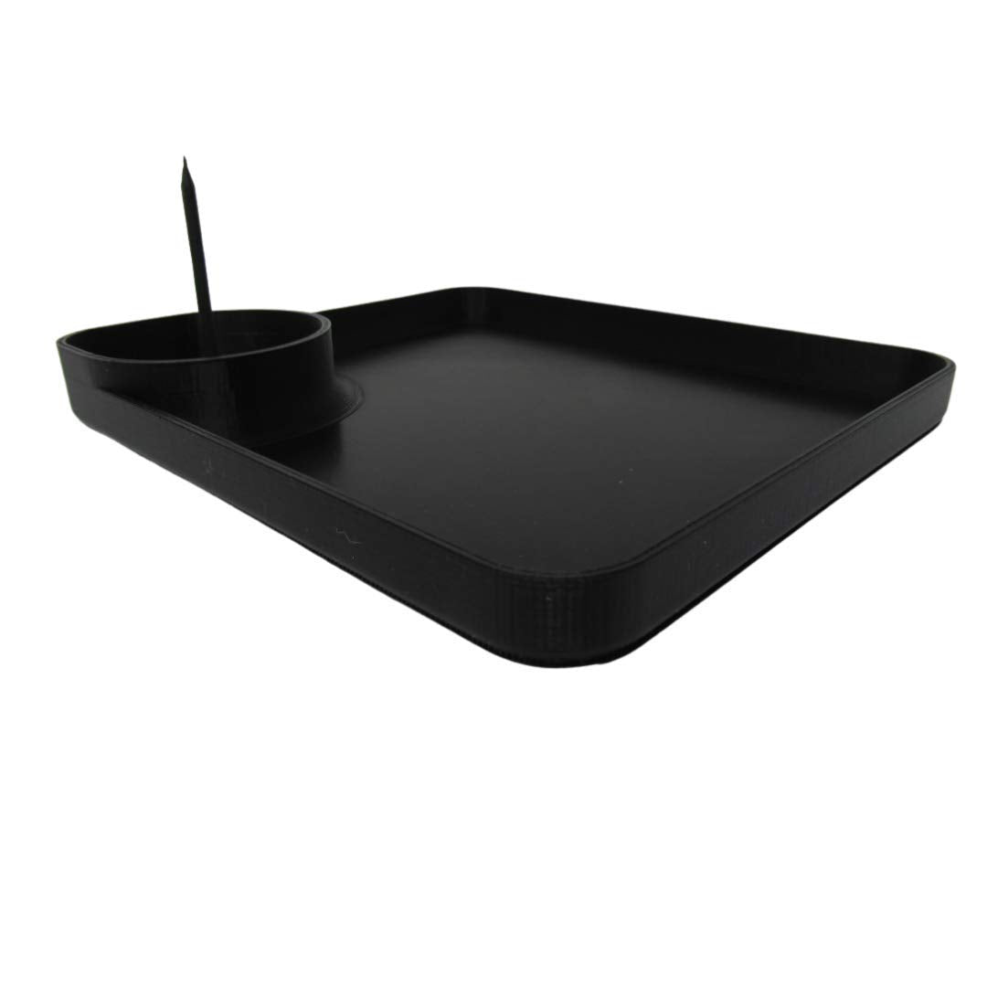 Ashtray and Rolling Tray Combo - Perfect Sized Ashtray and Rolling Tray with Replaceable & Detachable Cleaner Heads for Easy Storage & Travel
