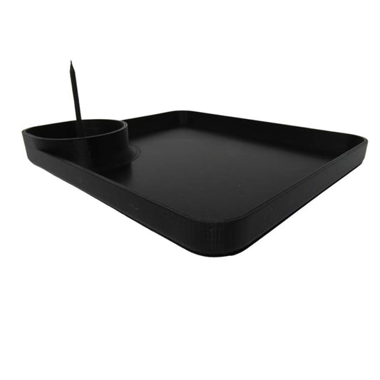 Ashtray and Rolling Tray Combo - Perfect Sized Ashtray and Rolling Tray with Replaceable & Detachable Cleaner Heads for Easy Storage & Travel